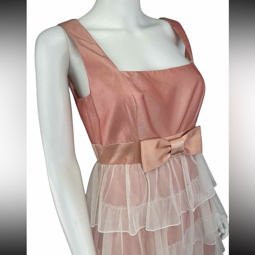 Betsey Johnson Pink Satin Ruffle Cocktail Dress - Picture 5 of 11